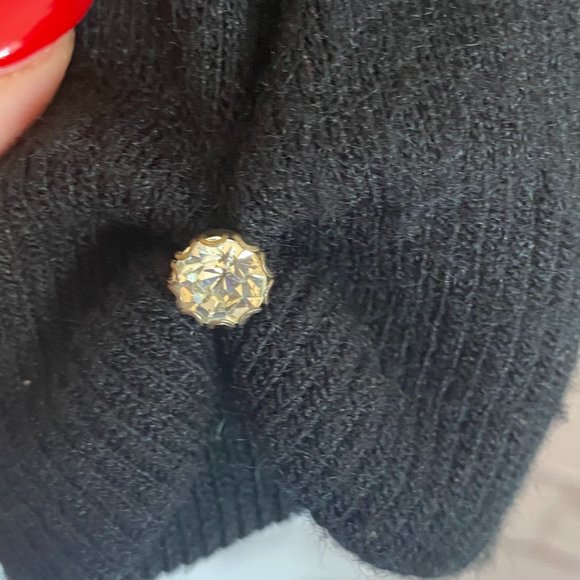 VINTAGE EMBELLISHED BLACK CARDIGAN (SZ 2-4) (VGUC) - Picture 6 of 12